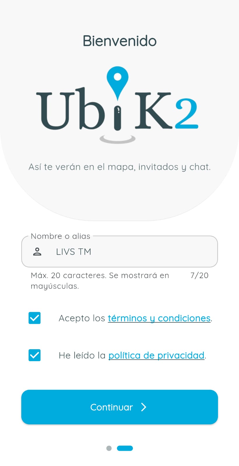 Pantalla de identificación al unirse como invitado