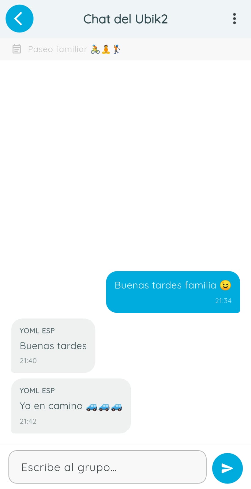 Chat grupal del UbiK2